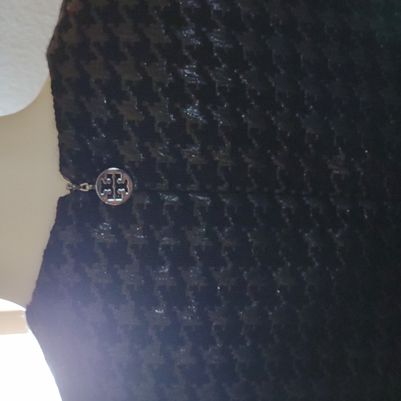 Tory Burch black textured lined shift dress size 8 w/ pockets - Picture 6 of 12